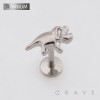 TRICERATOPS DINOSAUR CHARM TOP THREADLESS PUSH IN ASTM F136 IMPLANT GRADE TITANIUM LABRET SET